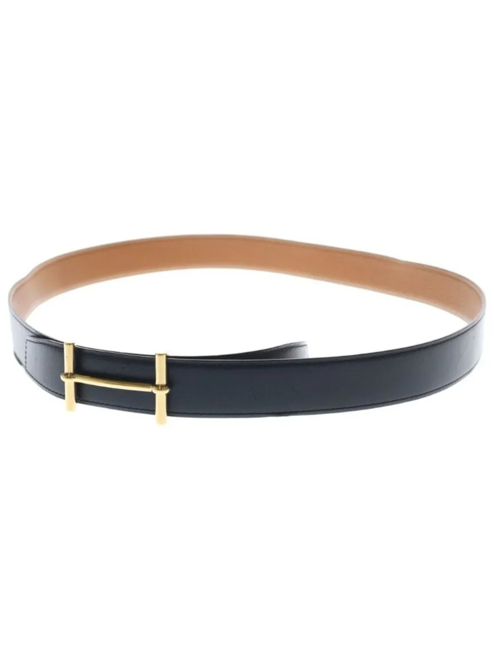 Hermes D'ancre Leather Belt Black